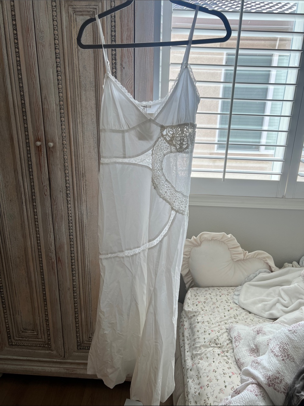 Tularosa Ivory Lace Trim Slip Dress